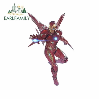 EARLFAMILY 13cm Cho Marvel Iron Man Đồ Họa Xe Ô Tô Tự Động Dán Ốp Lưng Thời Trang Xe Máy Thân Xe JDM Đua Xe Đề Can Chống Thấm Nước