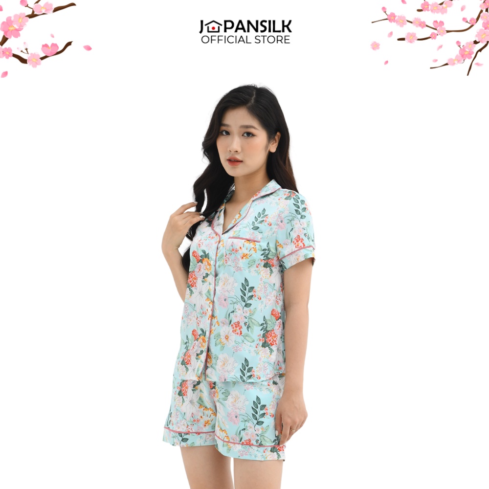 Ảnh Bộ Ngủ Pijama Lụa Satin Ngắn Tay JAPAN SILK Họa Tiết Ấn Tượng 3