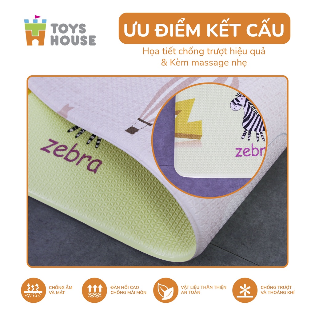 Mô tả Thảm trải sàn Silicon chống trơn trượt cho bé Toyshouse tiêu chuẩn Châu Âu EU71 kích thước 1.4m x2m - 1