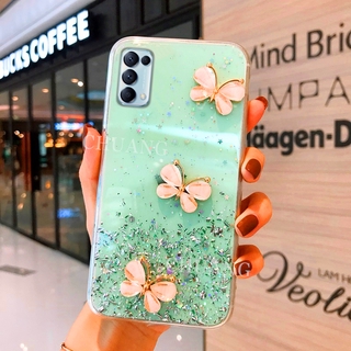 Ốp điện thoại silicon mềm kiểu bướm lấp lánh dành cho OPPO Reno11 reno 10 A18 A16 A54 A74 A94 Reno6 6 Pro Reno6 Z Reno5 5 Pro 5G 4G Reno6