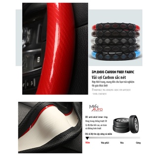 Bọc Vô Lăng Sợi CARBON Chống Trượt Viền HONEYCOMB Chống Bám Mồ Hôi Tay – MVN AUTO