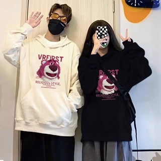 Áo Hoodie Tay Dài Dáng Rộng In Họa Tiết Hoạt Hình Gấu Dâu Tây Dễ Thương Thời Trang Cho Nam Và Nữ Size M-3XL