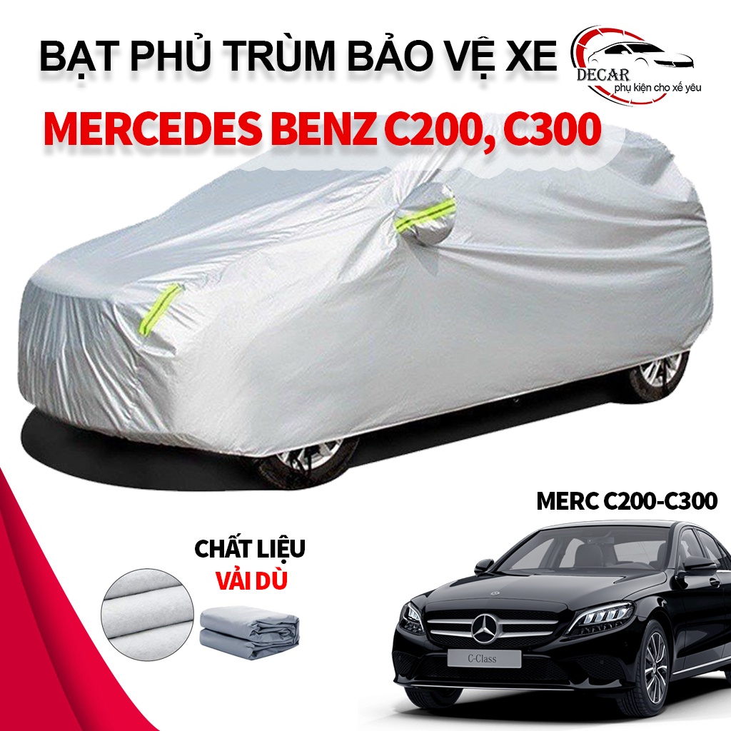 Bạt phủ bảo vệ xe ô tô 3 lớp thông minh cỡ lớn, vải dù oxford cao cấp, áo trùm bảo vệ xe MERCEDES BENZ C200, C300