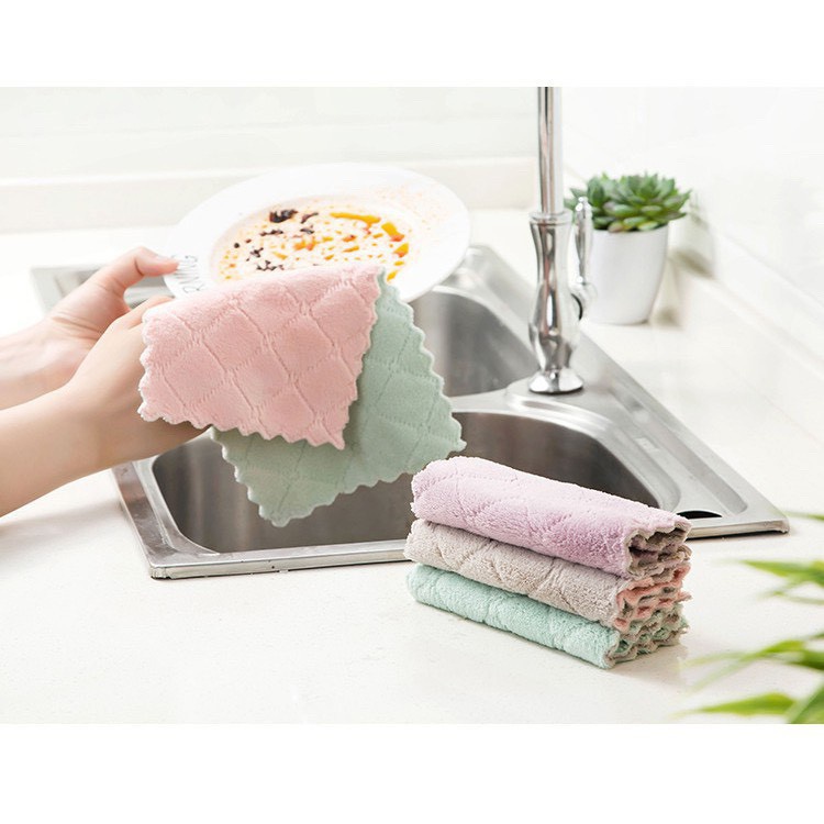 Khăn lau đa năng AMIZIN Khăn lau bếp đa năng cotton siêu thấm Set 10 chiếc