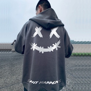 Áo khoác Hoodie from rộng chất nỉ ngoại nhập có khoá kéo in hình cá tính