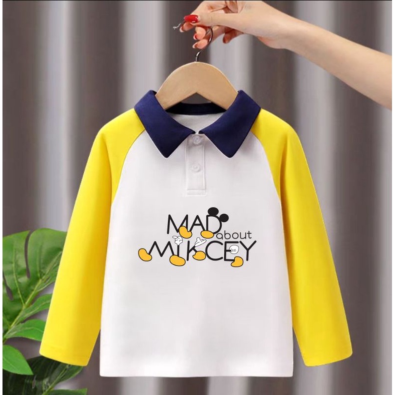 Áo polo dài tay bé trai vải cá sấu cotton phong cách hàn quốc cho bé 1 2 3 4 5 6 tuổi 9-27kg