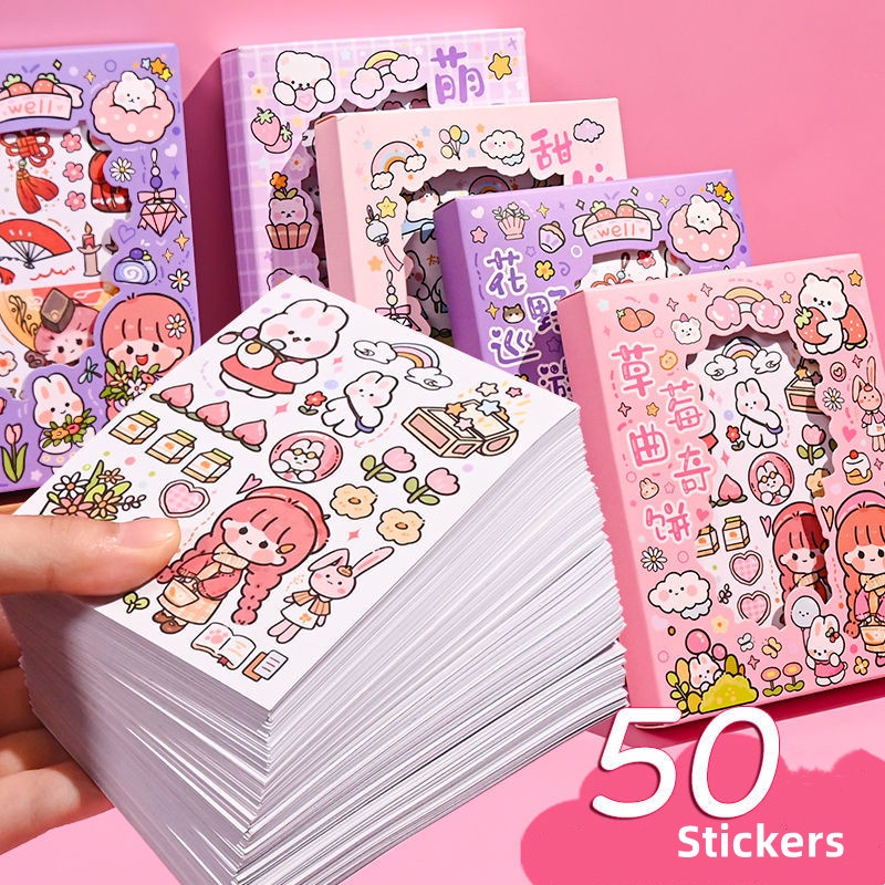 Well 11】Sticker Cute 50 Tấm Hộp Sticker Sticker Trang Trí Sổ ...