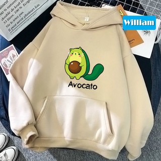 Áo hoodie nam nữ nỉ in hình Trái bơ Avocado dễ thương chất nỉ dày dặn, nón 2 lớp, hợp làm áo cặp