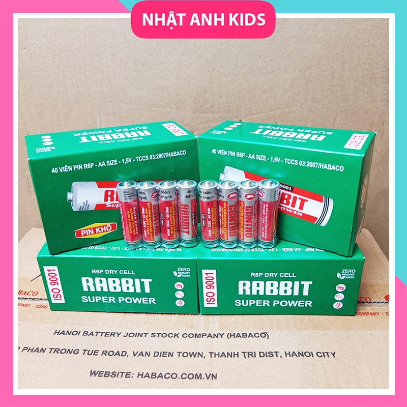 Pin Con Thỏ, Pin tiểu AA & Pin đũa AAA 1.5V, hộp 40 viên | Shopee Việt Nam