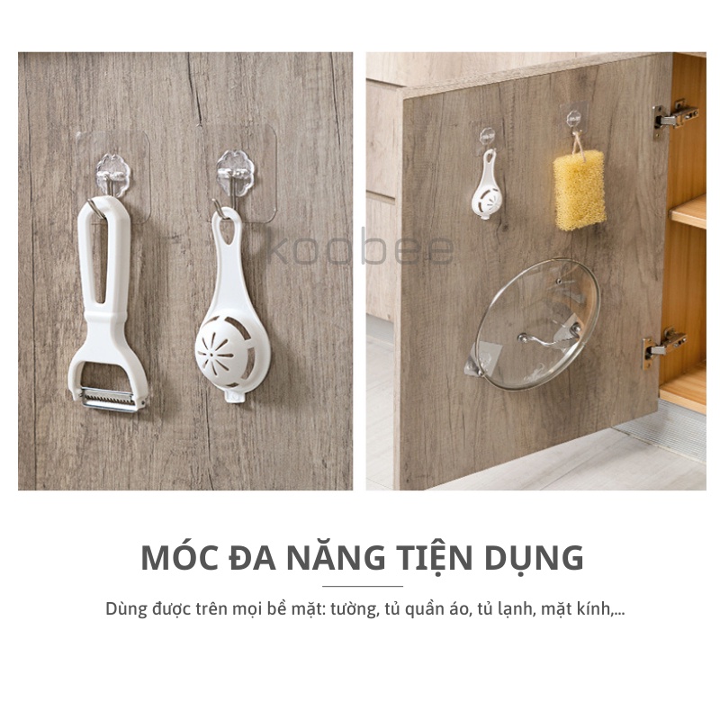 Combo 10 Móc Dán Tường Đa Năng Chịu Lực Chống Ẩm - Móc Treo Đồ Dán Tường KooBee (DC05)
