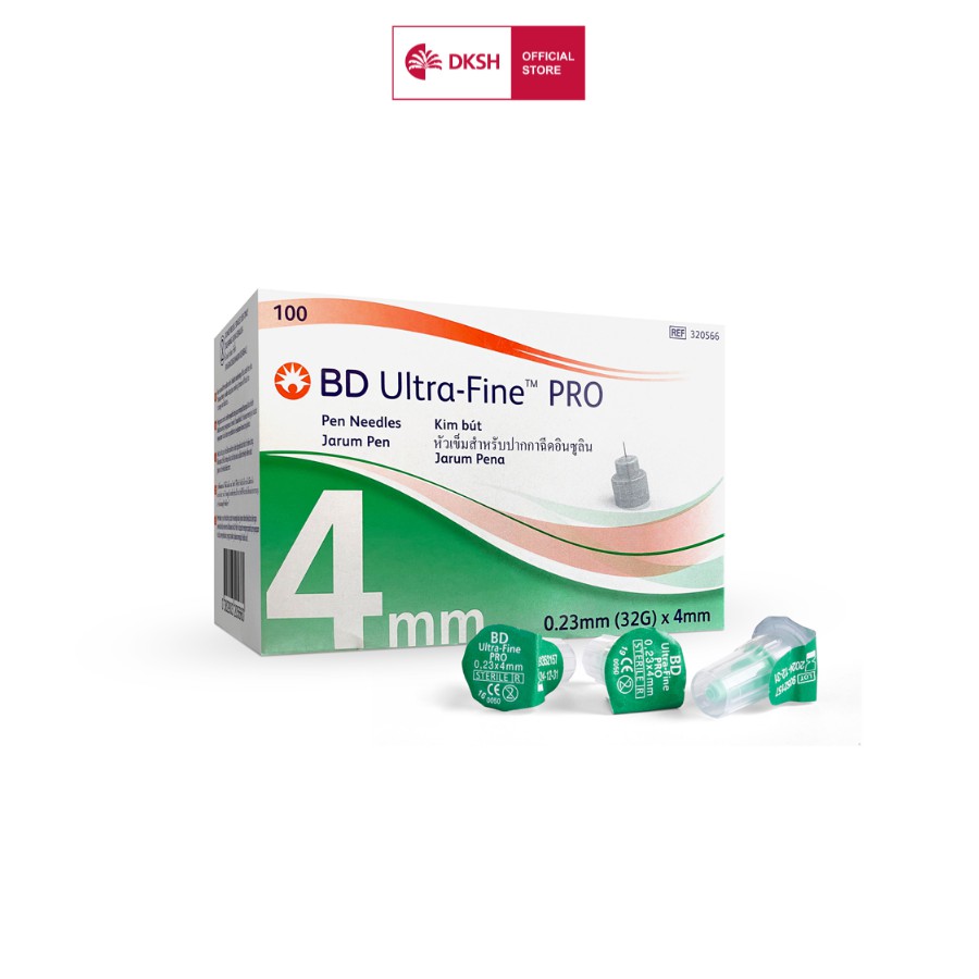 Kim bút tiêm insulin BD Ultra-Fine™ PRO 32Gx4mm Becton Dickinson dành cho người tiểu đường, hộp 100 cây