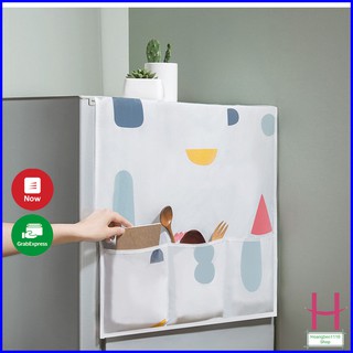 Tấm phủ tủ lạnh có túi đựng - chống thấm nước sáng sạch { H }