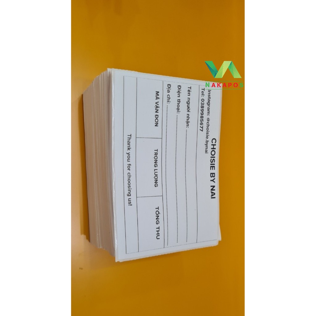 100 Tem Vận Chuyển In Sẵn Theo Nhu Cầu Khách Hàng Khổ Decal 11 x 15 cm (4x6 inch)