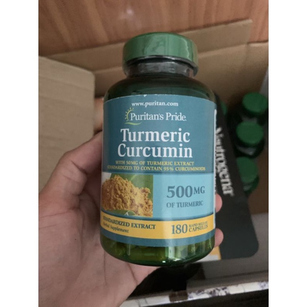 tinh chất nghệ turmeric làm đẹp da Puritan's Pride Turmeric curcumin 500mg 90 viên, 180 viên của Mỹ