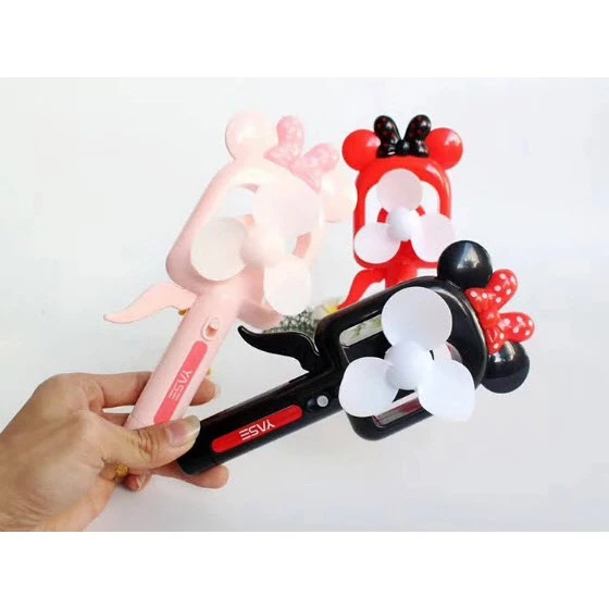 QB5 Quạt mickey quạt minie quạt bóp quạt cầm tay quạt mini quạt phun sương