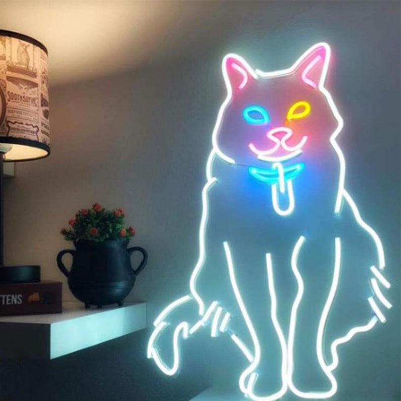 Đèn Trang Trí Phòng Led Neon Sign Hình Mèo [Mẫu 10]