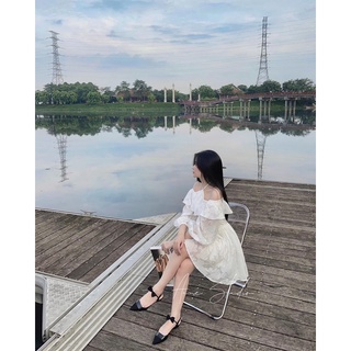 Katy Dress_Váy trễ vai cổ yếm dài tay_Anne Studio