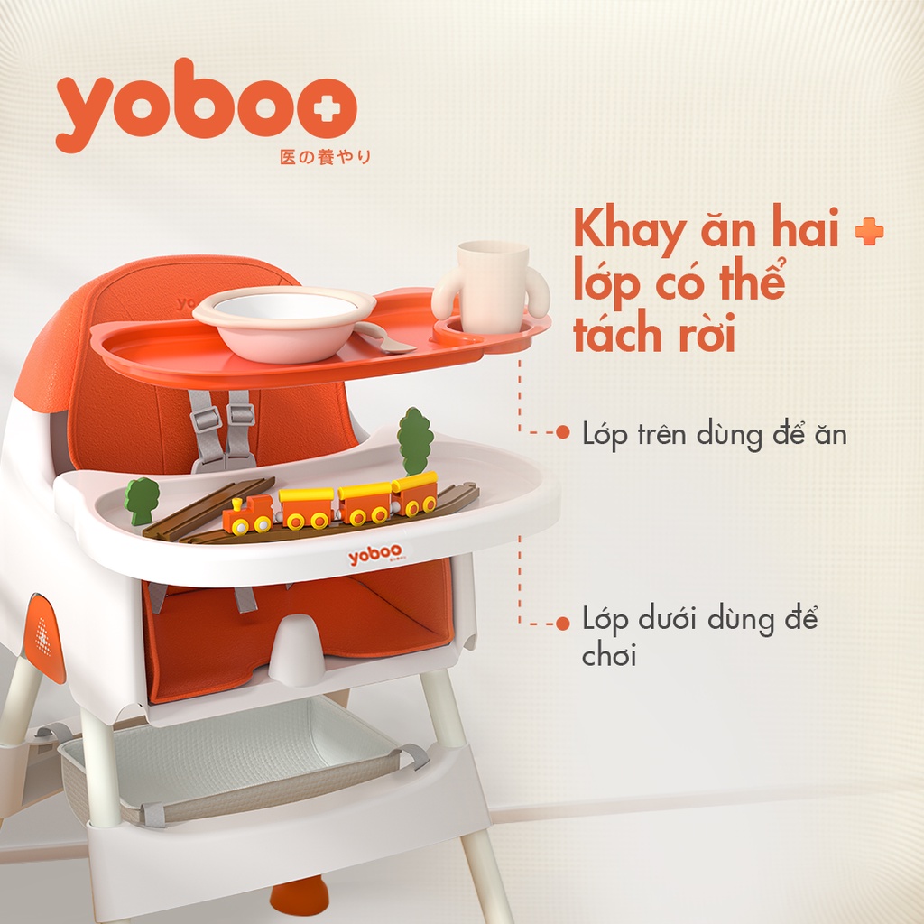 Ảnh Ghế ăn dặm cho bé Yoboo YB-0015 gồm khay ăn khay chứa đồ, điều chỉnh chiều cao ghế và độ rộng khay ăn - Hàng chính hãng 3