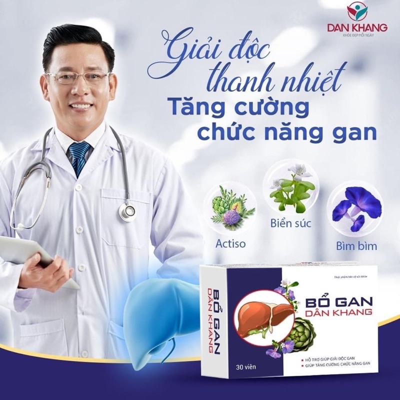 Viên Uống Giải Độc, Tăng Cường Chức Năng Gan Bổ Gan Dân Khang Hộp 3 Vỉ X 10 Viên