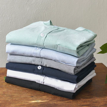 Muji Áo Sơ Mi Cotton Nguyên Chất Trơn Cổ Đứng Nửa Tay Áo Sơ Mi Mùa Hè Mỏng Áo Thun Rời Vải Lanh Cotton Trắng Áo Sơ Mi Nam Nhỏ Tươi Nam Nửa Tay Áo Sơ Mi Nam Cổ Đứng Nửa @