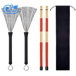 Bộ 1 cặp chổi đánh trống có thể thu gọn + 1 cặp que đánh trống