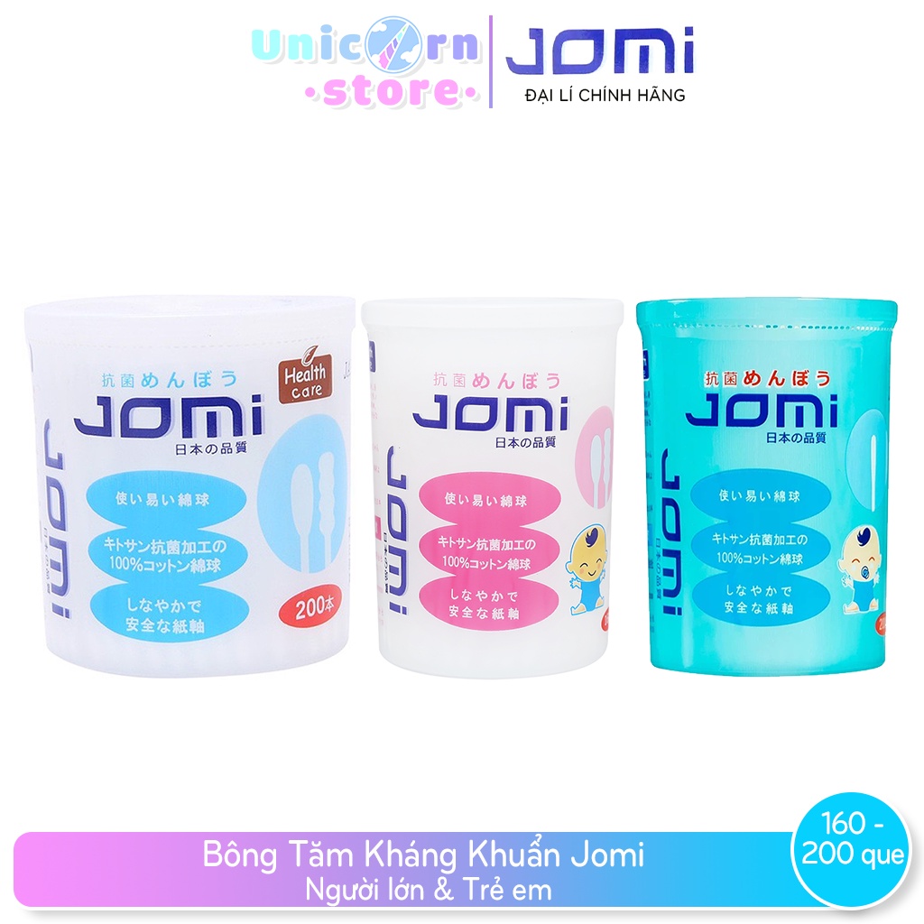 Bông Tăm Kháng Khuẩn Jomi Hộp 160 - 200