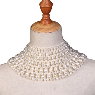 Vipdeal1 Vòng cổ Cơ Thể Dạng Yếm Đính Hạt Ngọc Trai Sang Trọng Thanh Lịch Phong Cách vintage
