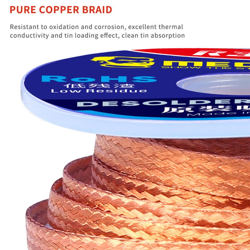 1.0 / 1.5 / 2.0 / 2.5 / 3.0 / 3.5 / 4.0MM 1.5M Máy hàn Wick Remover Desoldering Wire Desoldering Braid BGA Dụng cụ hàn