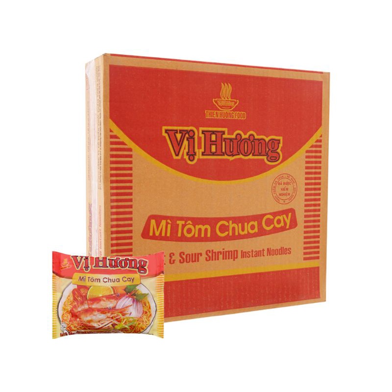 (Giảm 8k)(Free ship)Thùng 30 gói mì tôm chua cay Vị Hương 65gr