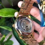 Đồng hồ Nam máy nhật, mẫu 3 kim mặt số đính đá, mặt xanh viền vàng,dòng cơ Automatic size 40mm , Đồng hồ thật giá trị th — ảnh 6