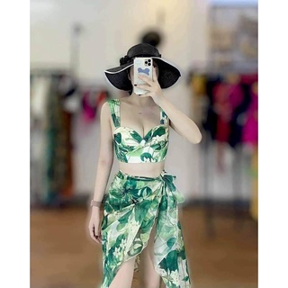 BIKINI ÁO GỌNG VUÔNG QUẦN CẠP CAO KÈM KHĂN CAO CẤP BIKINISTORE