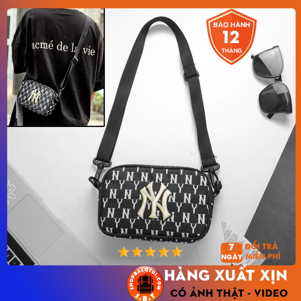Túi đeo chéo nam nữ  NY MLB Monogram unisex mini đeo vai nhiều ngăn chất vải chống nước