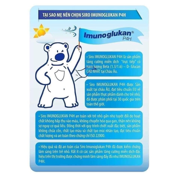 Siro Kan ImunoGlukan hỗ trợ miễn dịch nâng cao sức đề kháng cho bé - chai 120ml hanzomart