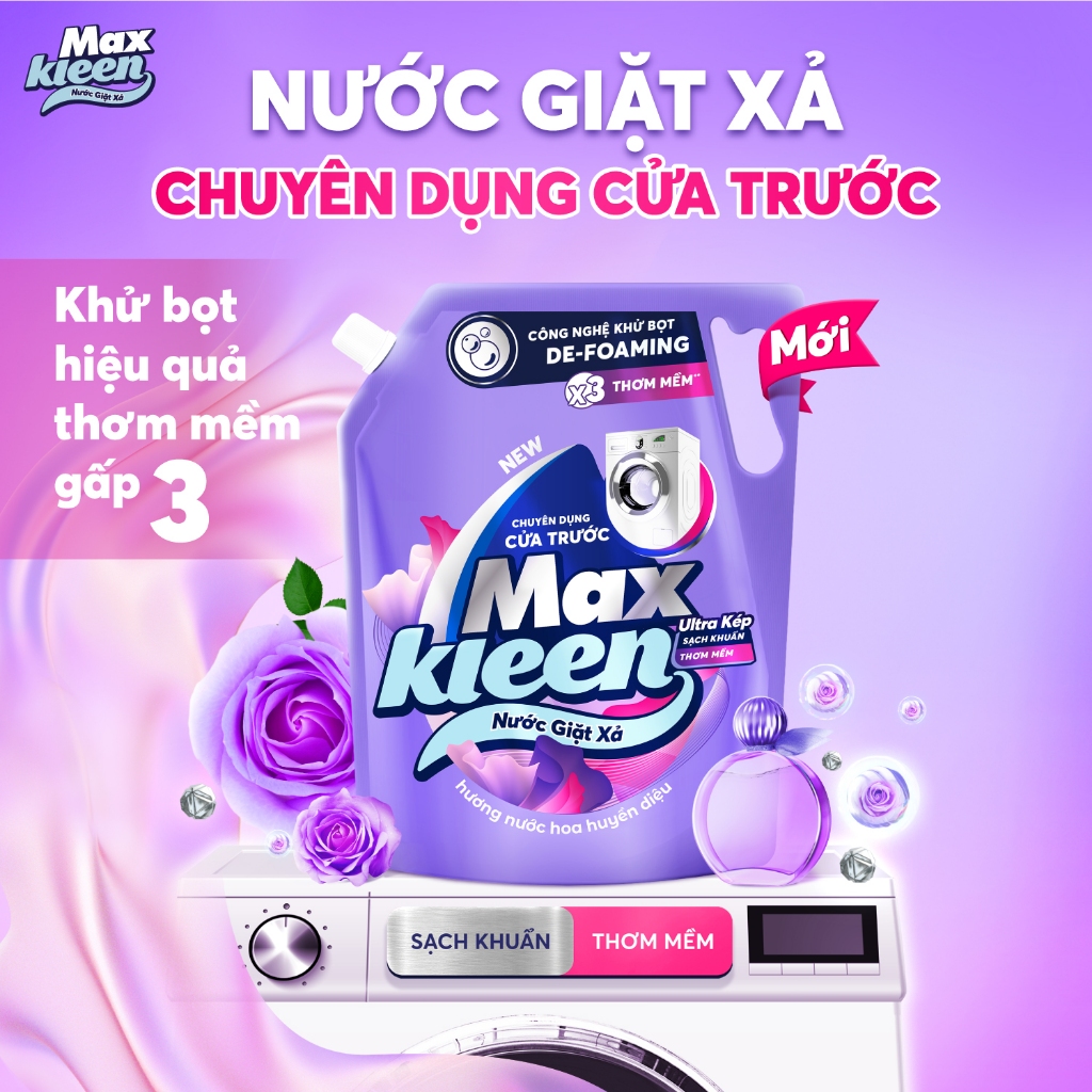 Ảnh Combo Túi Nước Giặt Xả MaxKleen chuyên dụng Cửa Trước 3.6kg + Túi 450G mùi ngẫu nhiên 4