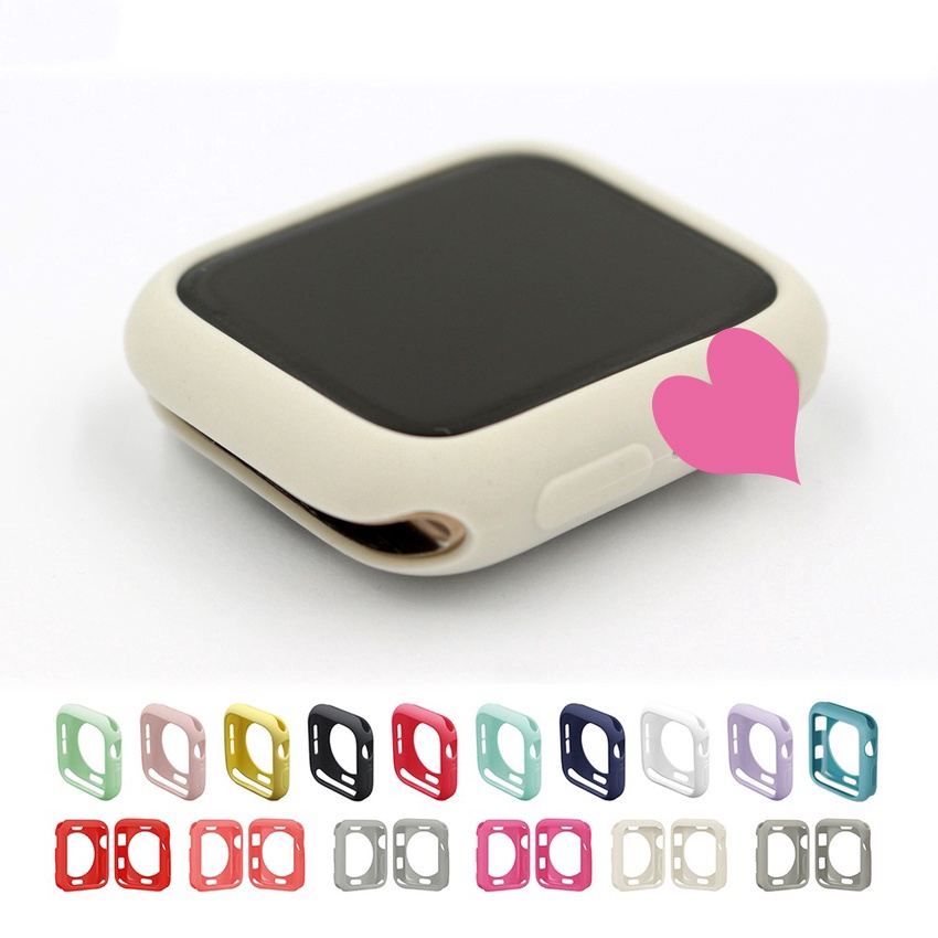 Ốp Silicon Mềm Cho Apple Watch 46MM 8 7 Ultra 3 2 49MM 45mm 6 SE 5 4 3 42MM 38MM Vỏ Bảo Vệ Cho i-Watch series 11 10 9 Ultra 8 7 6 5 40 44 41mm Cản