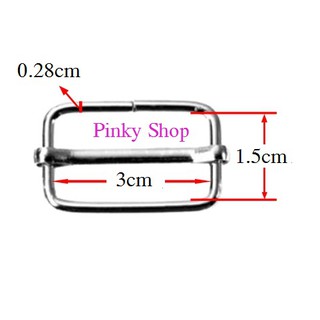 Khoen tăng giảm chữ nhật 3cm 6 cái màu bạc tăng giảm dây đeo túi xách balô Pinky Shop