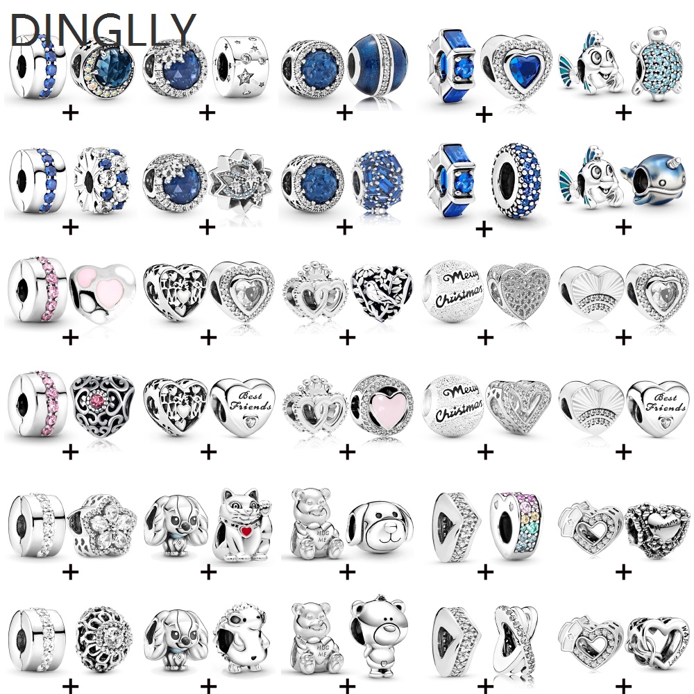 Bộ 2 Hạt Charm Hình Hoa Tuyết / Trái Tim / Nhím / Cá Màu Sắc Độc Đáo Trang Trí Đồ Thủ Công