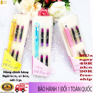 Bút máy ChiBan Nhật Bản ngòi trơn siêu bền- Tặng 4 ống mực- ngòi siêu trơn, thiết kế dễ thương, tay cầm định vị, đẹp,bền