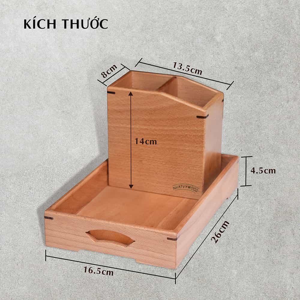 Ống đựng đũa muỗng nhà hàng, quán ăn NV5313B - Ống đũa gỗ - Ống cắm đũa - phụ kiện bàn ăn cao cấp