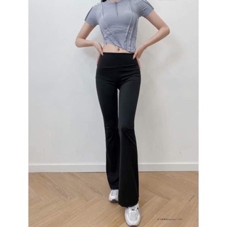 Quần ống loe cạp cao legging dáng dài, Quần legging nữ ôm ống loe dáng dài