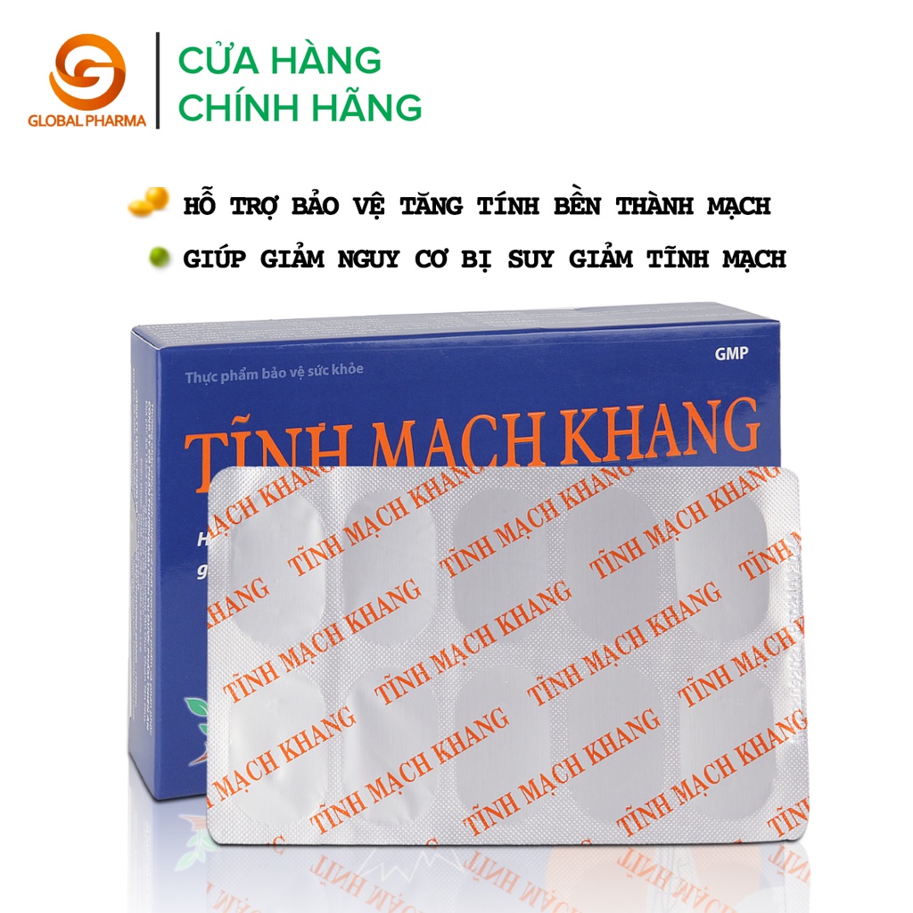 Ảnh Tĩnh mạch khang AN CHÂU giúp tăng độ bền thành mạch, phòng suy giãn tĩnh mạch hộp 3 vỉ 30 viên -Global Pharma 2