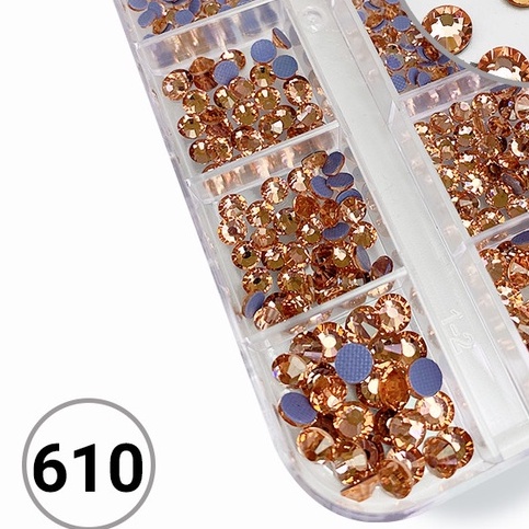 Đá chân lưới nail 12 khía màu cam Padparadscha đính móng ANGELICA 610