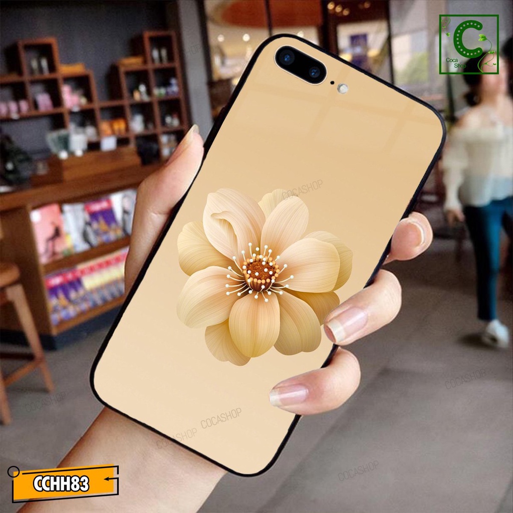 Ốp lưng iphone mặt kính in hình siêu đẹp, chống chày xước - Bông Hoa nhiều cánh khoe sắc mãnh liệt