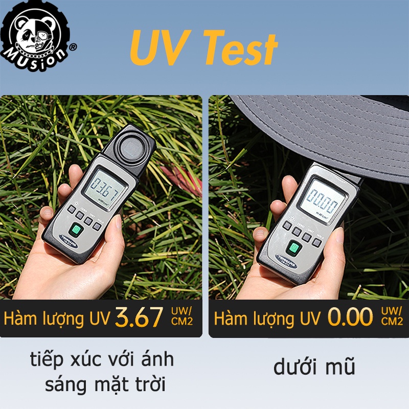Mũ che nắng Musion UPF 50+ chống tia UV có thể tháo rời được dùng khi câu cá/đi bộ xuyên rừng/làm vườn ngoài trời