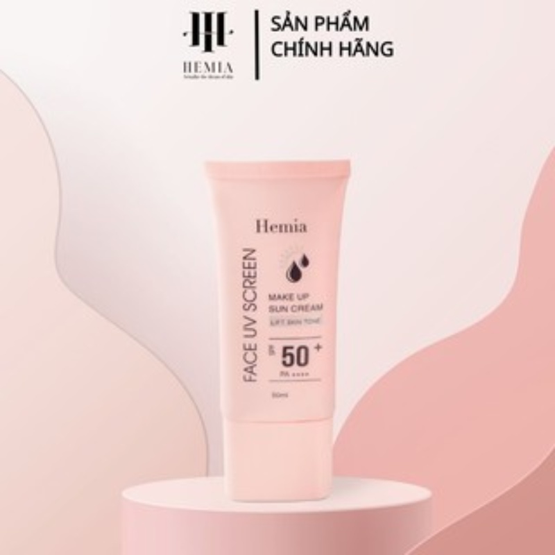 Ảnh Combo Kem chống nắng 50ml SPF50+ PA++++ và cọ quét mặt nạ Hemia giúp da thấm mướt nhanh, mịn màng 4