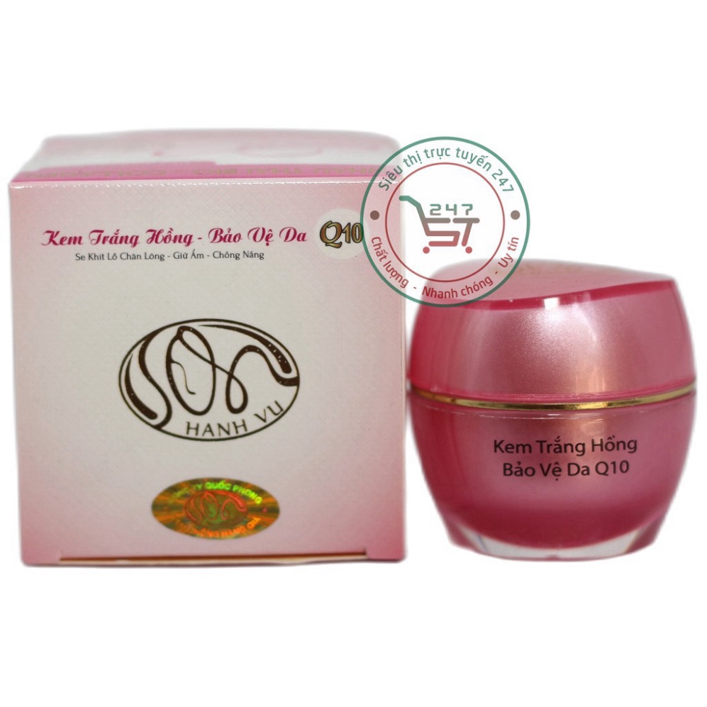 Kem dưỡng Trắng da mặt Chống nắng Dưỡng ẩm Se khít lõ chân lông nhau thai cừu Collagen SON Q10 (Hồng-trắng)