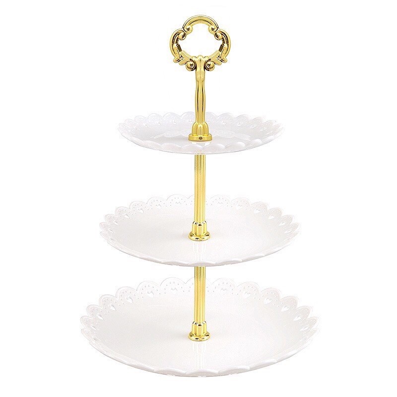 Khay Để Bánh Kẹo Hoa Quả 3 Tầng Sang Trọng