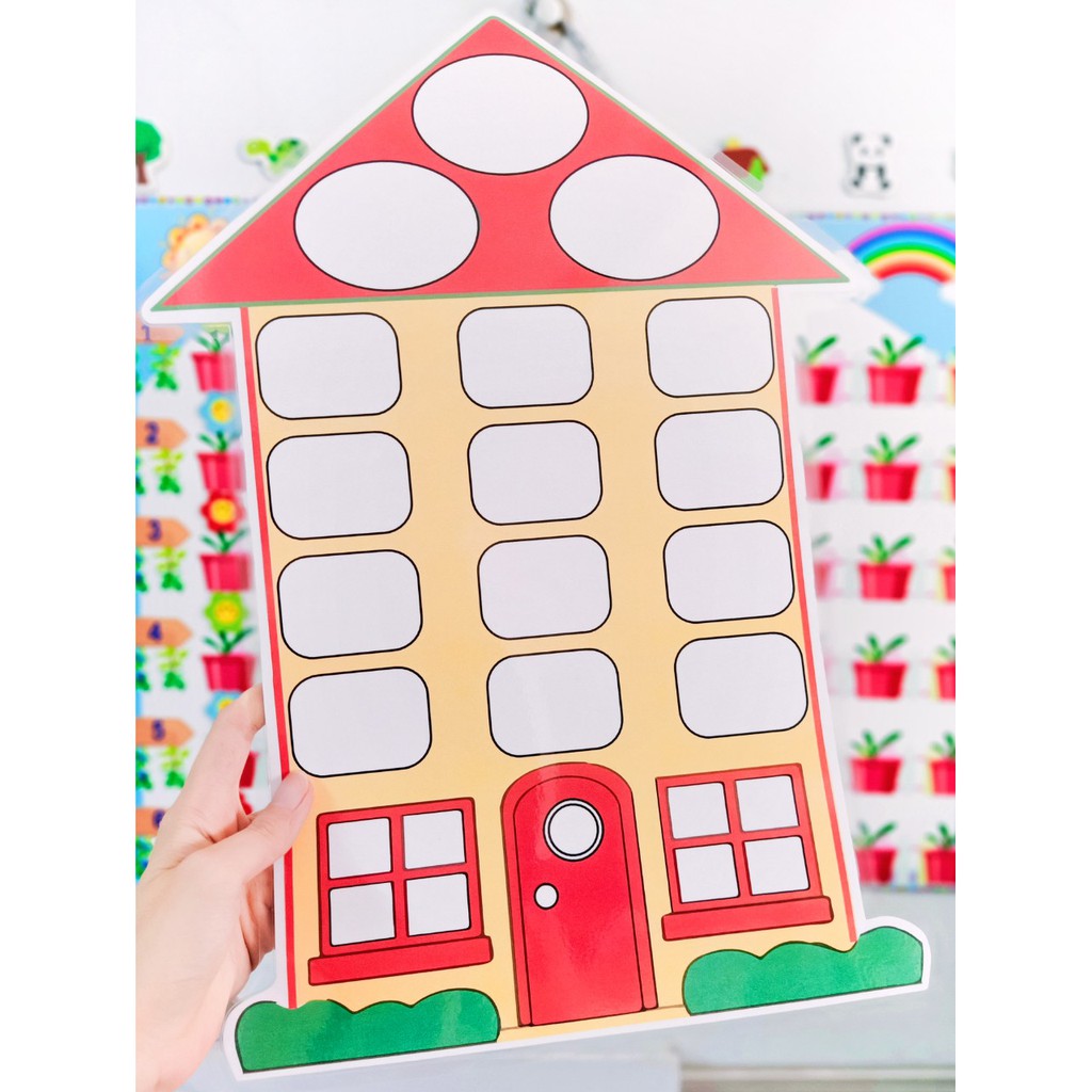 Ngôi nhà toán học ép plastic - màu ngẫu nhiên (Đồ dùng dạy học MIKI)
