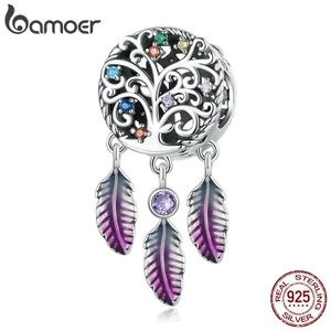 Mặt dây bằng Bamoer bạc 925 hình dreamcatcher độc đáo thời trang