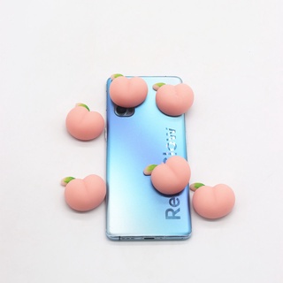 Phụ Kiện Trang Trí Điện Thoại Hình Bánh Bao/ Quả Đào Bằng TPR Mềm Ba Chiều Dễ Thương